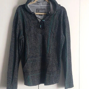 Brooklyn Cloth Tribal Fleece lined hoodie M Beach Boho Hippie Tribal 90s y2k